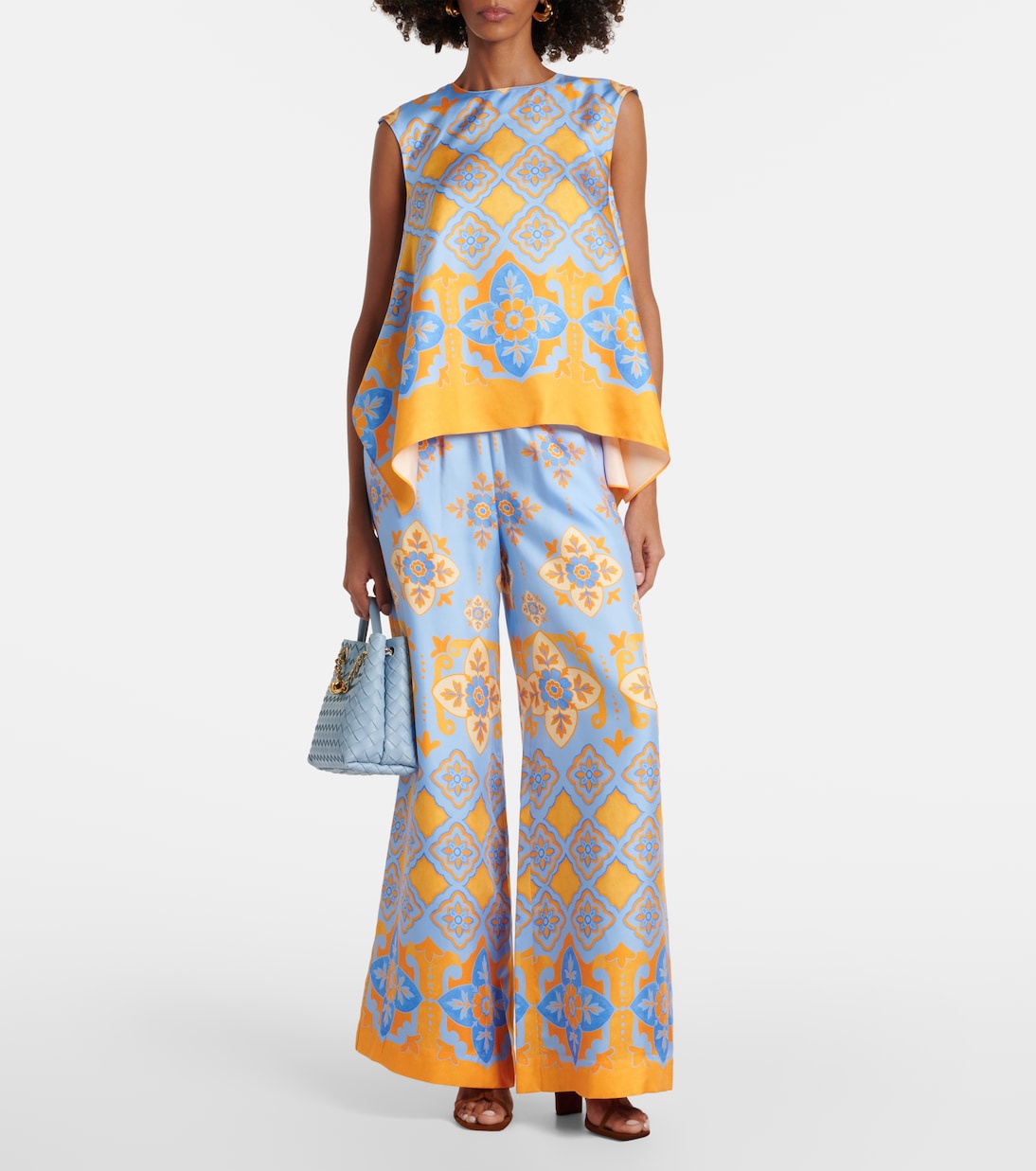 Bedrucktes Top San Carlo aus Seiden-Twill | La DoubleJ