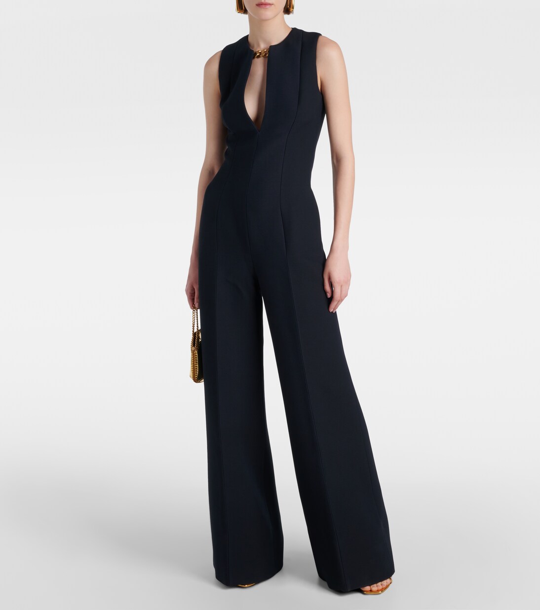 Chain-detail wool and silk jumpsuit | Stella McCartney