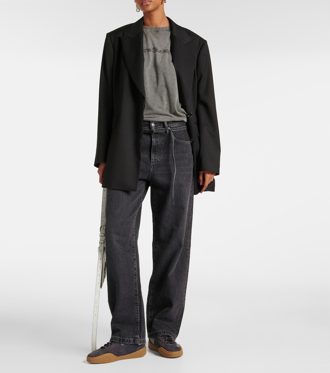 Logo suede-trimmed sneakers | Acne Studios