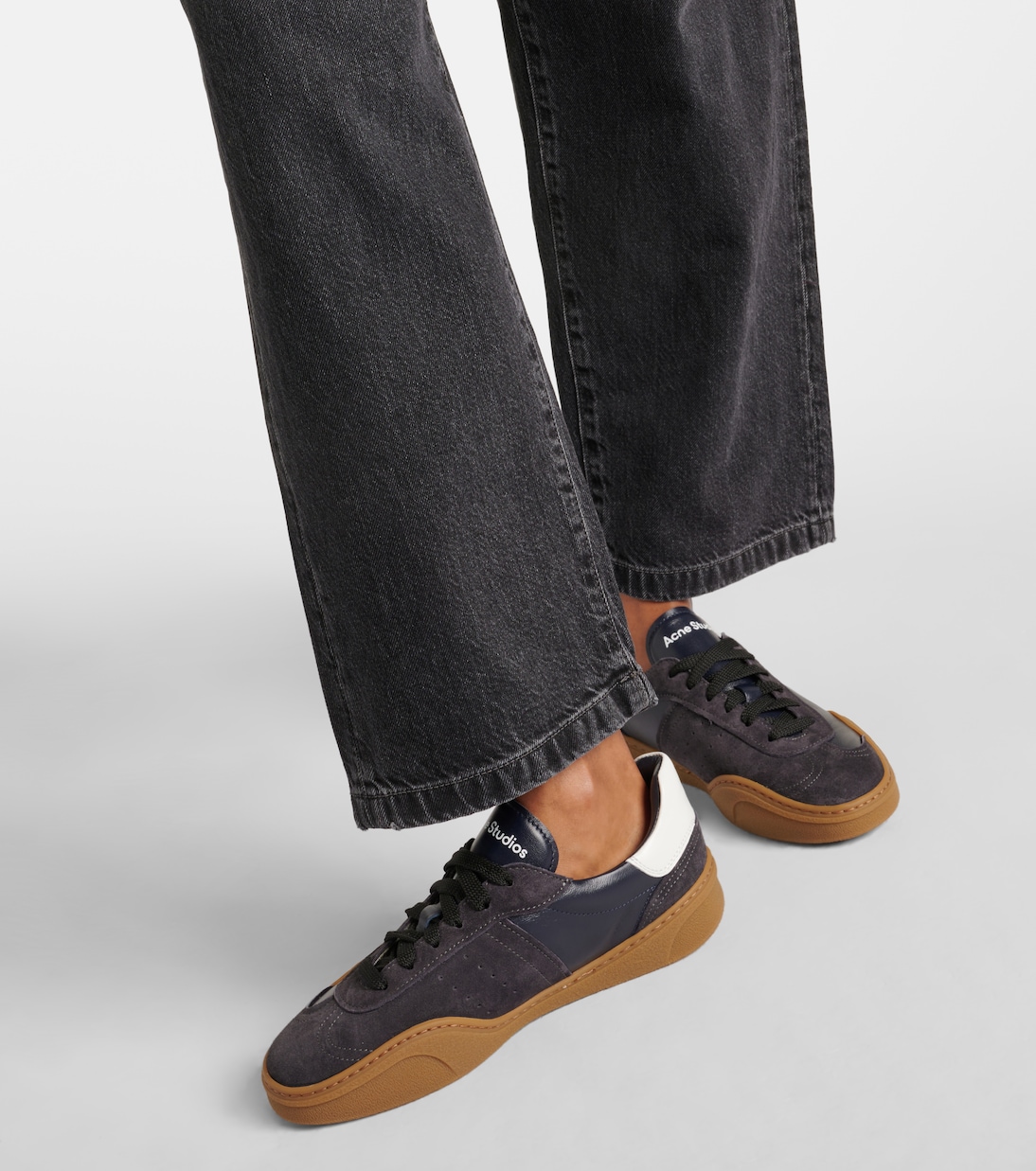 Logo suede-trimmed sneakers | Acne Studios