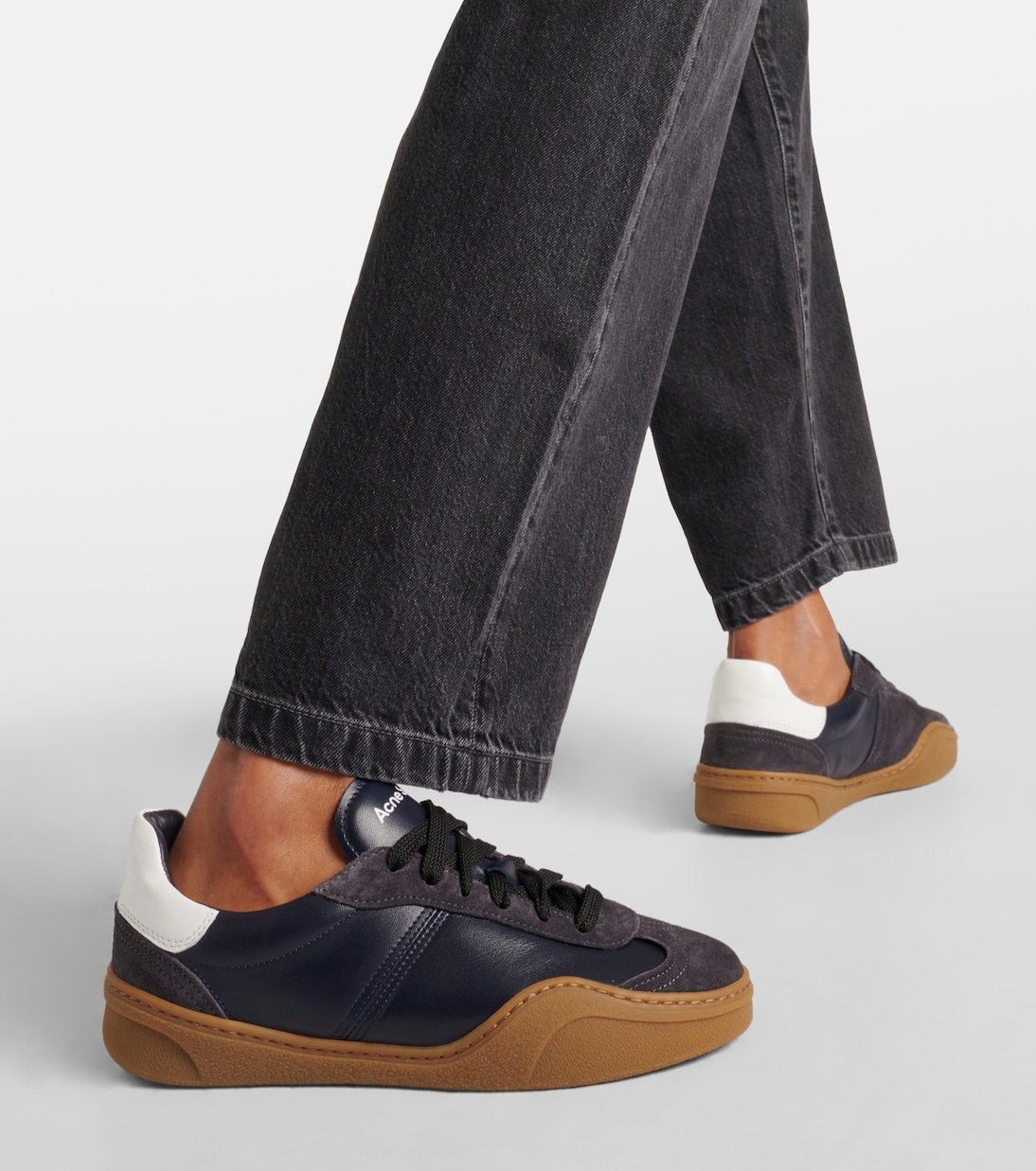 Logo suede-trimmed sneakers | Acne Studios