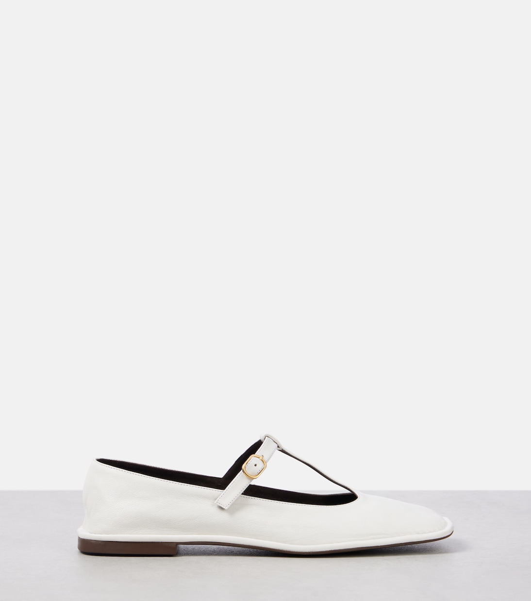 Square T-Strap leather ballet flats | The Row