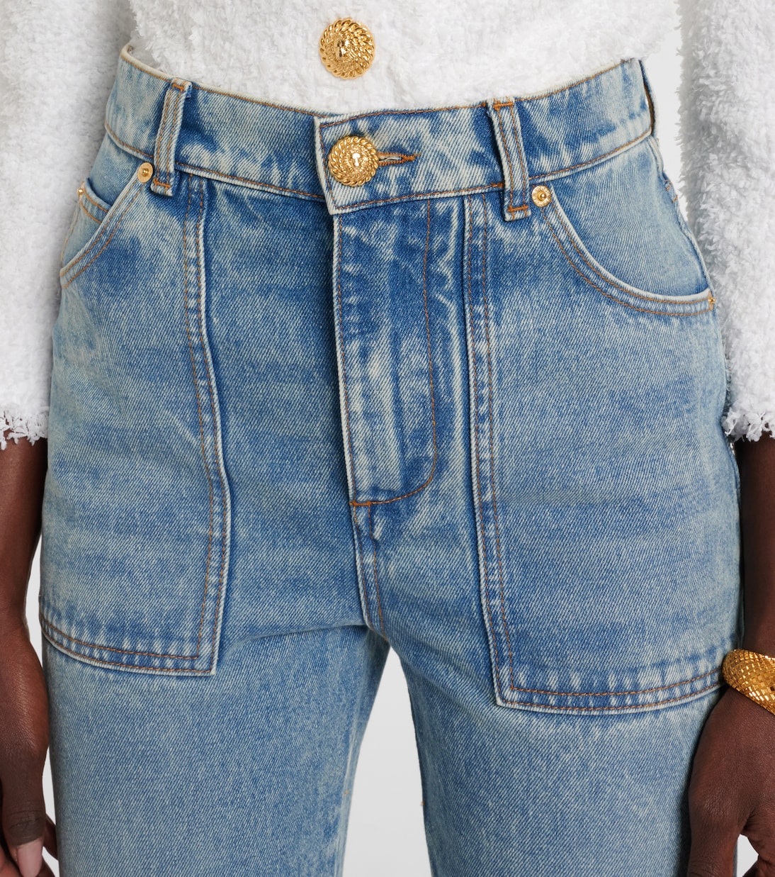 Jeans flared de tiro alto | Balmain
