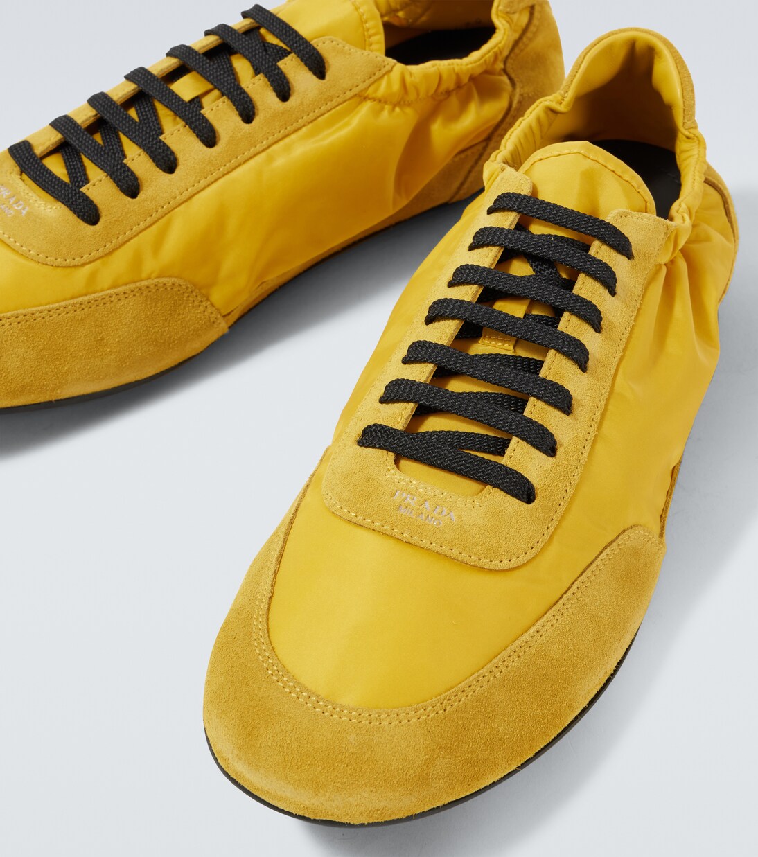 Collapse Re-Nylon suede-trimmed sneakers | Prada