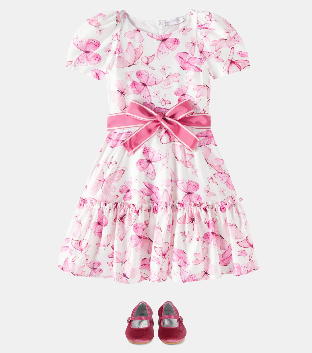 Printed cotton satin dress | Monnalisa