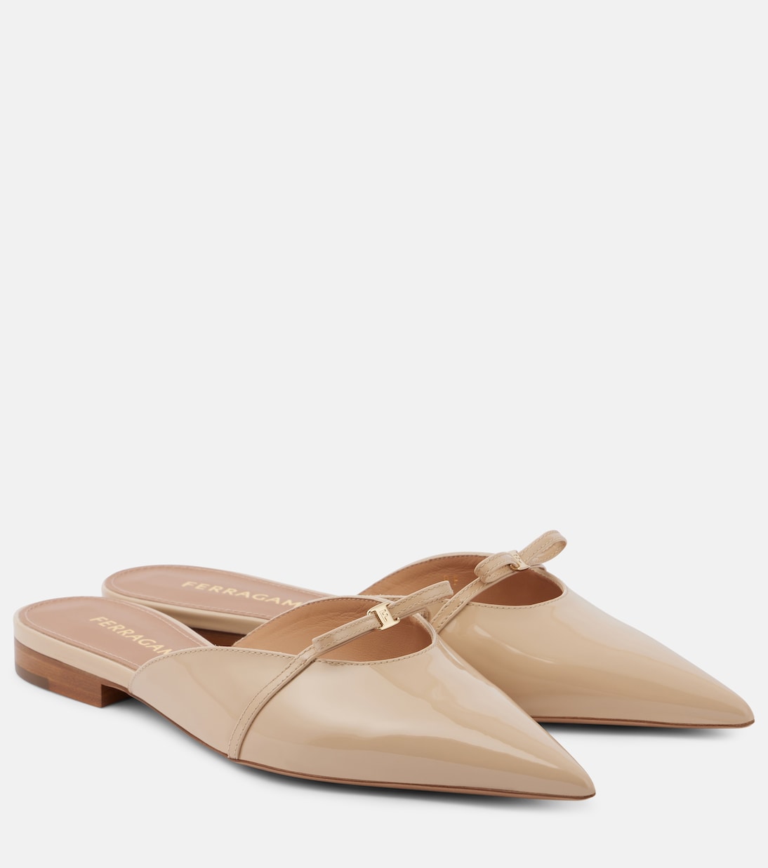 Bow-detail patent leather mules | Ferragamo