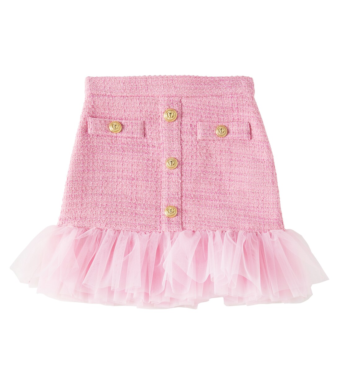 Ruffled tweed skirt | Balmain Kids