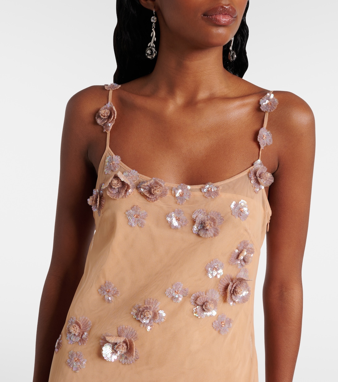 Bestickte Robe aus Tüll | Blumarine