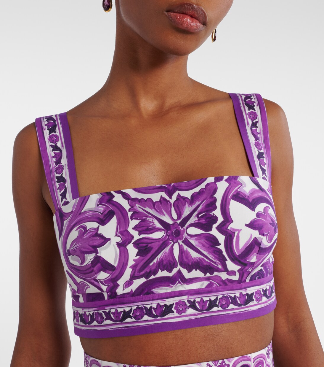 Top Majolica de popelín de algodón | Dolce&Gabbana