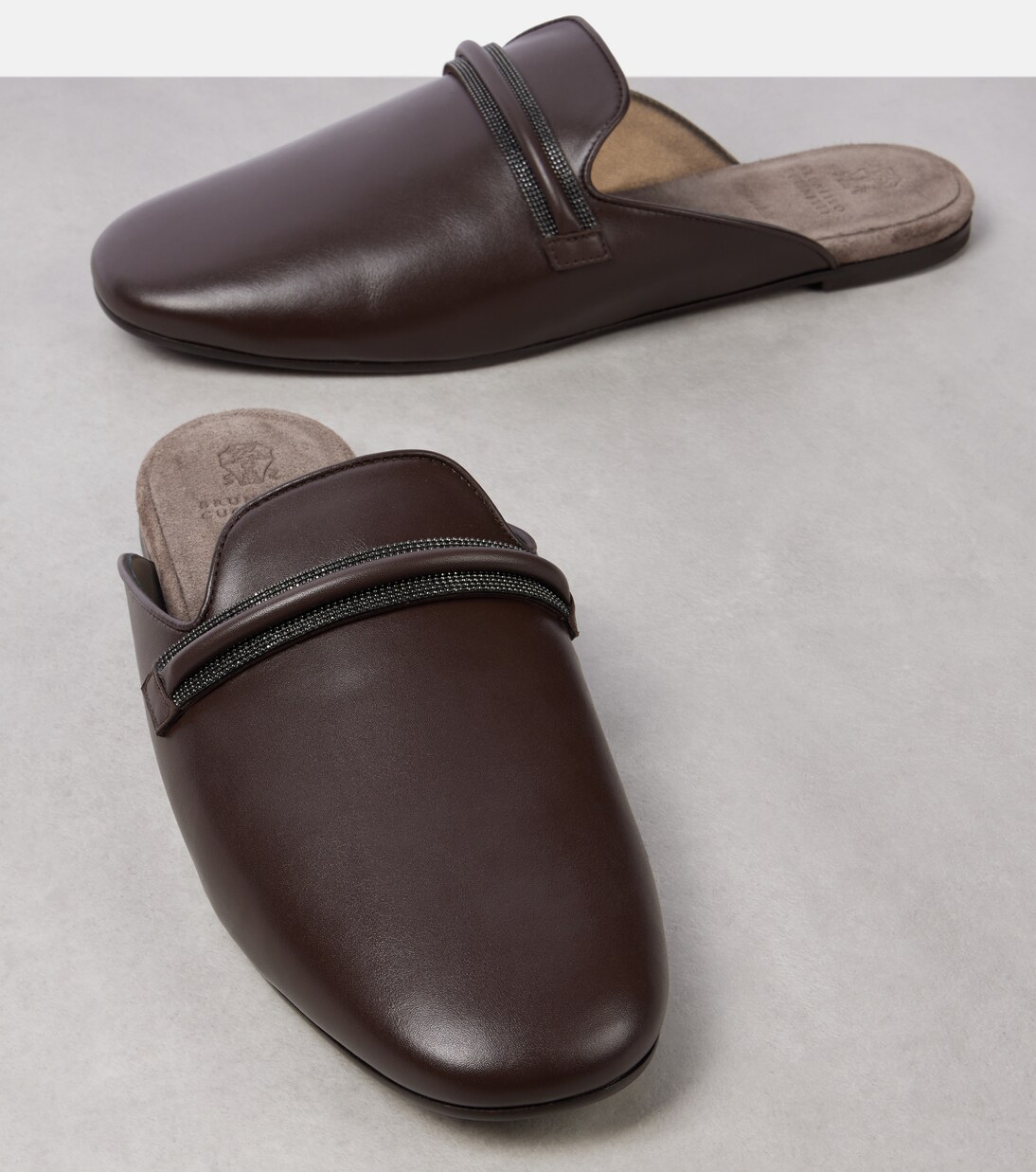 Slippers Monili aus Leder | Brunello Cucinelli