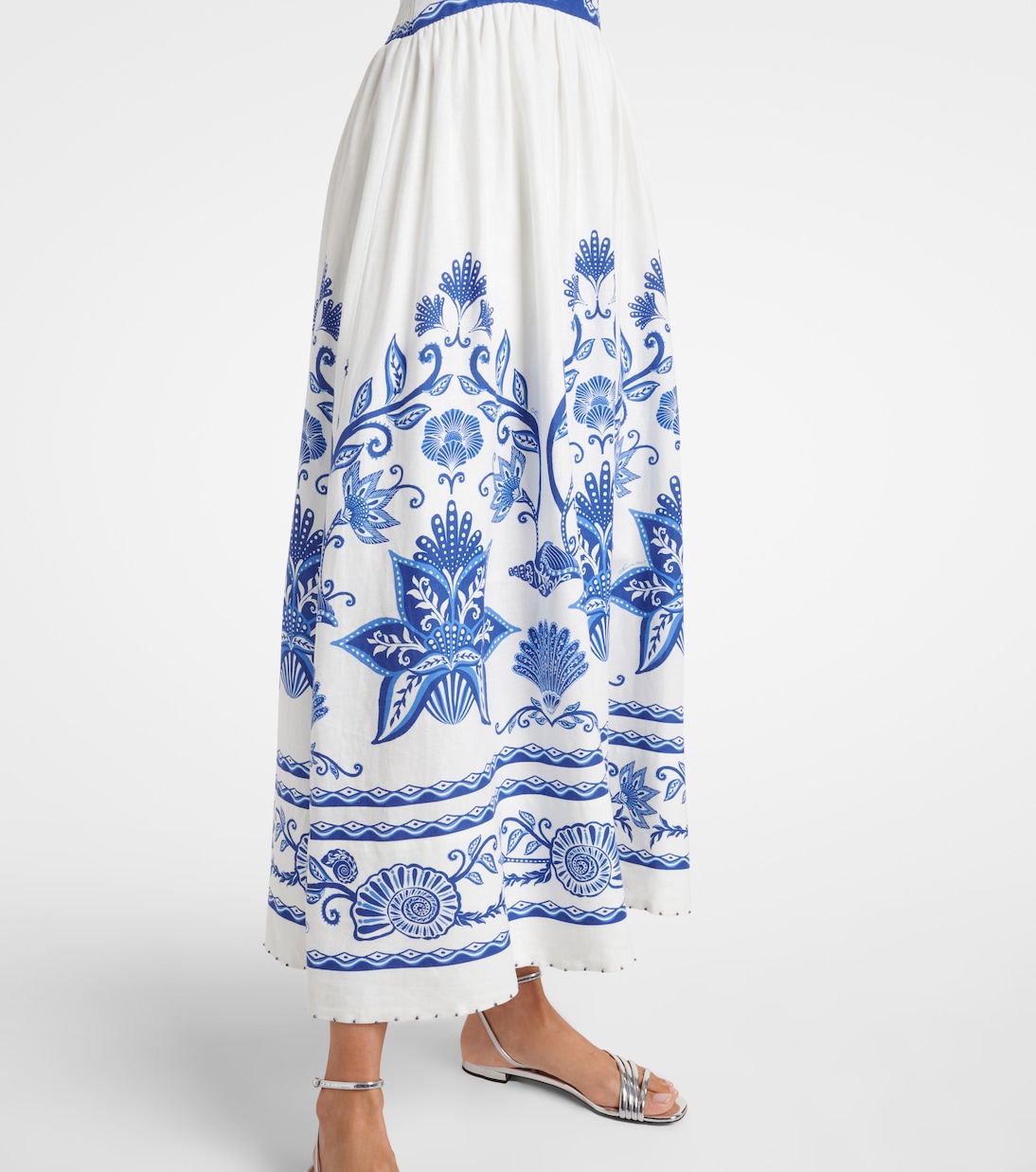 Bedrucktes Maxikleid aus einem Leinengemisch | Farm Rio