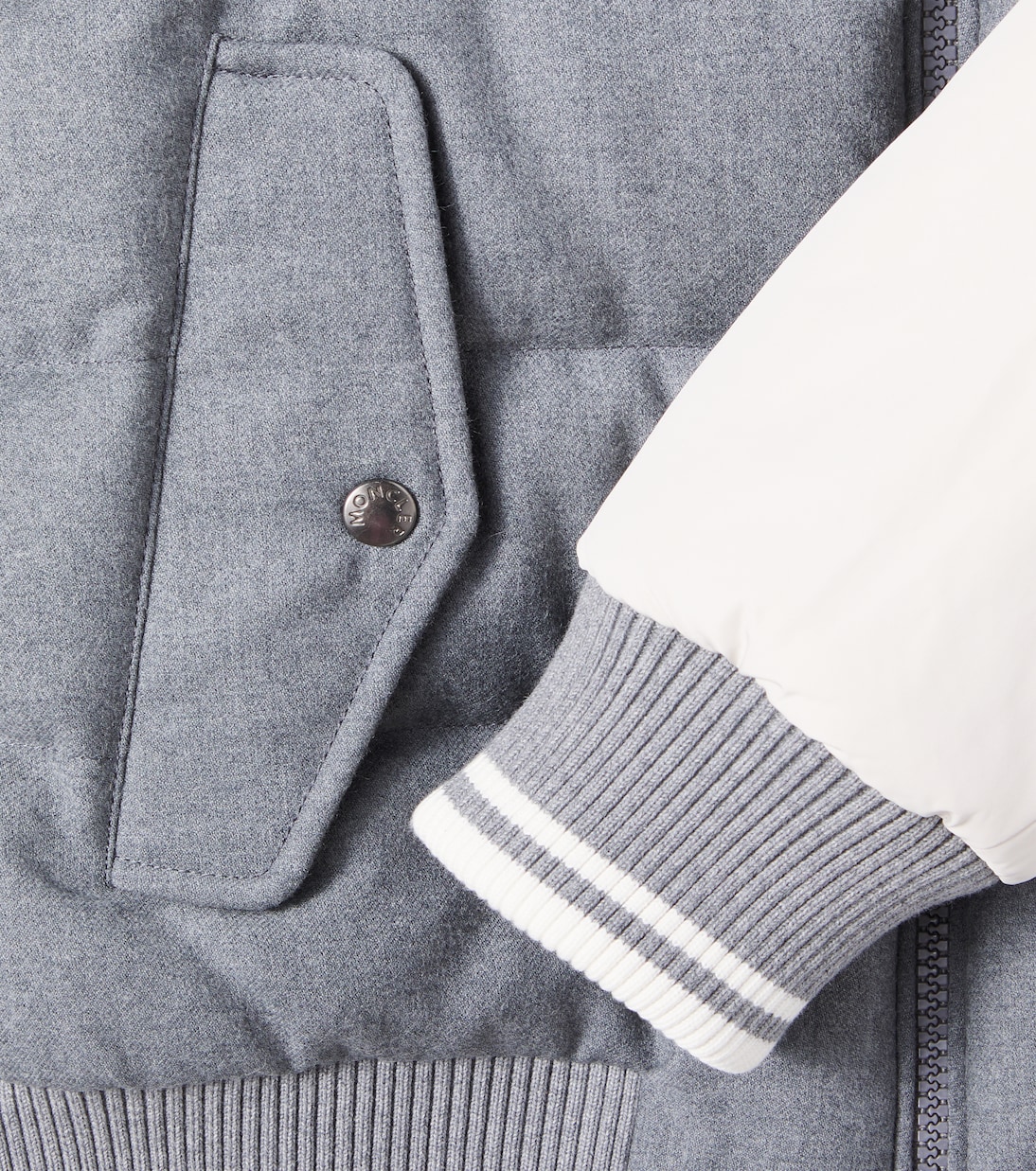 Alvaro wool flannel down varsity jacket | Moncler Enfant