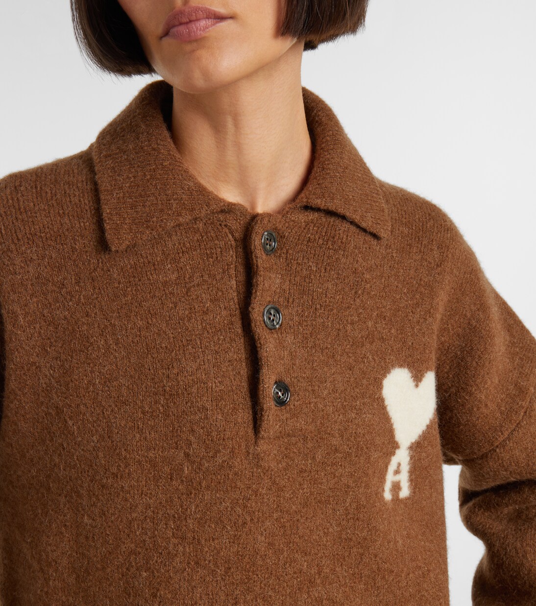 Polo en alpaga et laine mélangés | Ami Paris