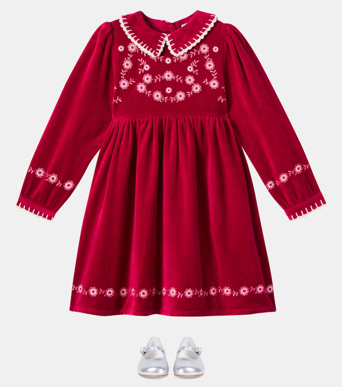 Abito Millie in cotone e lino con ricamo | Bebe Organic