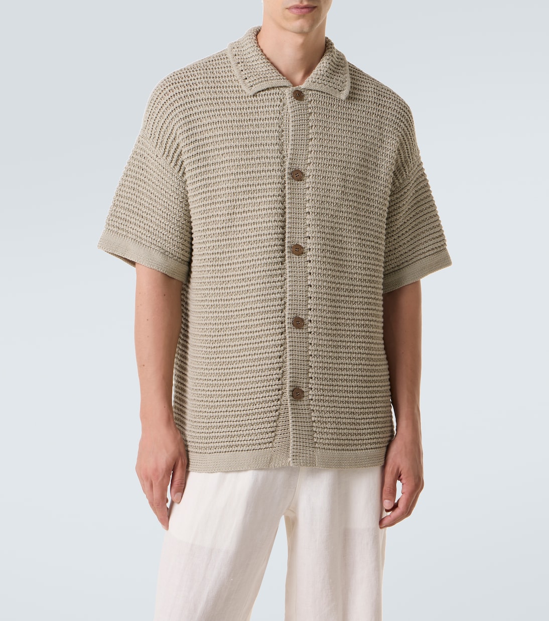 Knitted cotton bowling shirt | Orlebar Brown
