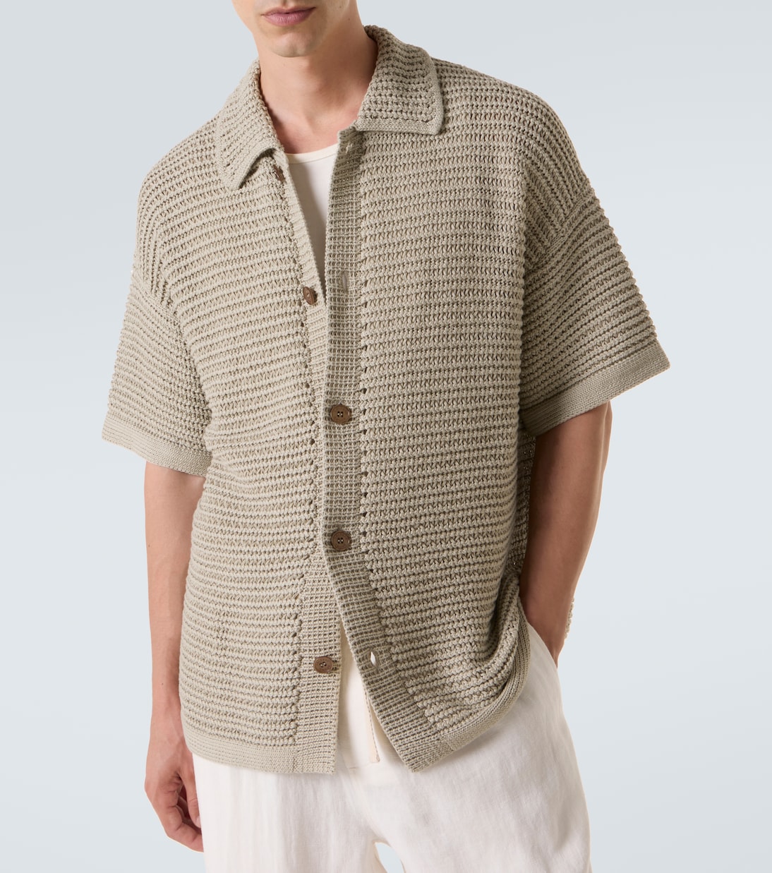 Knitted cotton bowling shirt | Orlebar Brown