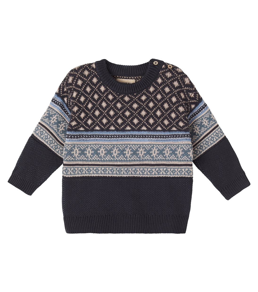 Baby - Pullover Julius in cotone jacquard | Wheat
