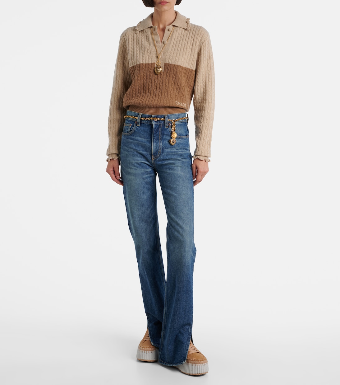 Baskets Nama à plateforme en daim | Chloé