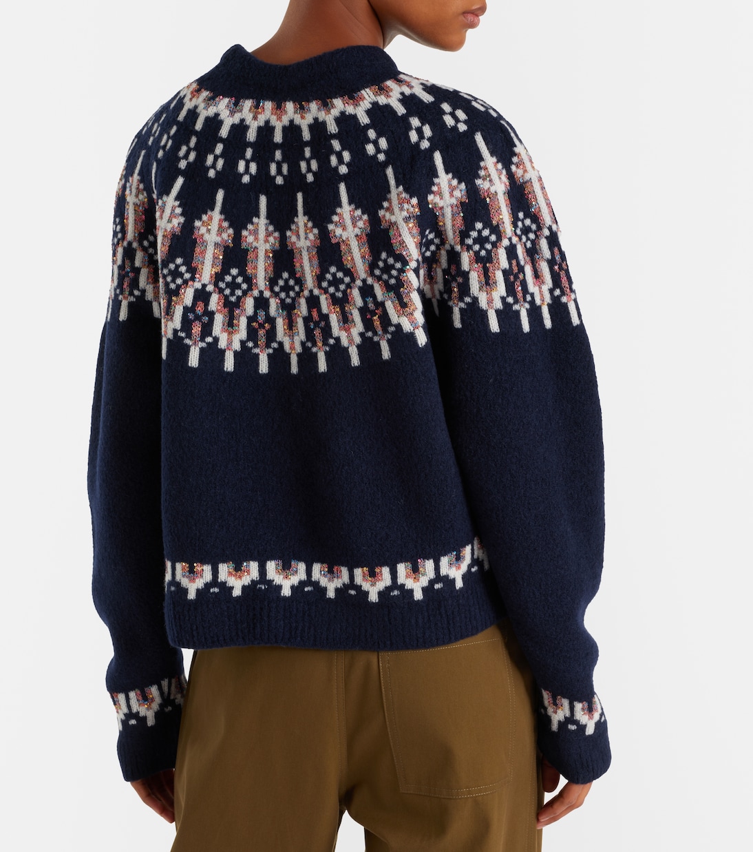 Fair Isle sequined wool-blend sweater | Loewe