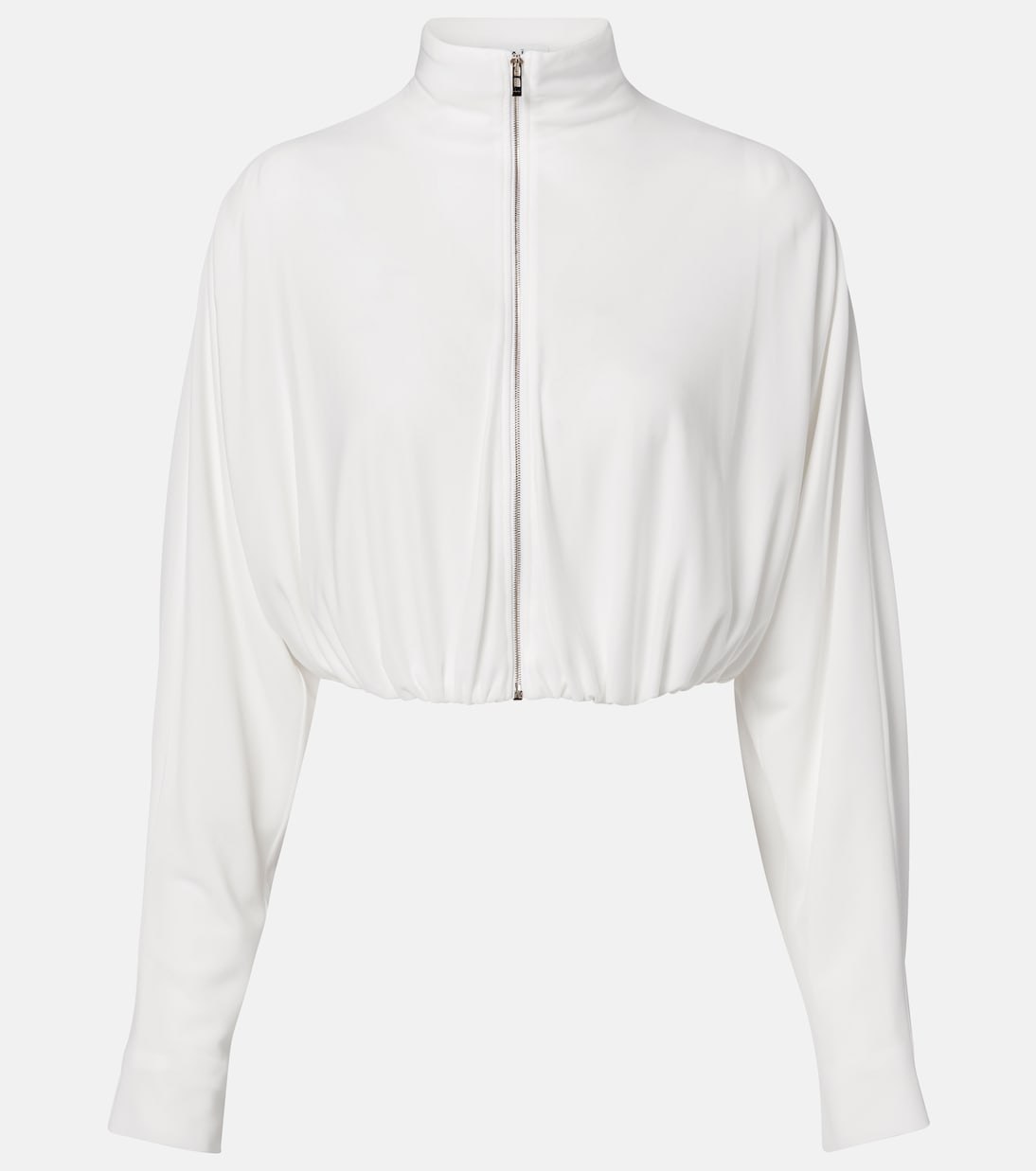 Draped mockneck jersey jacket | Alaïa