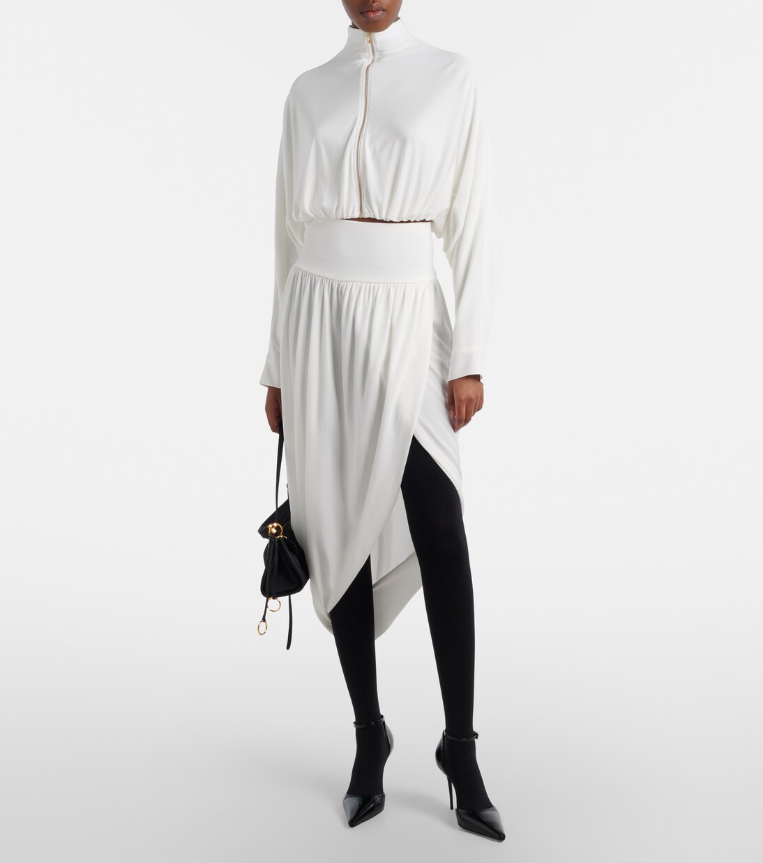 Draped mockneck jersey jacket | Alaïa