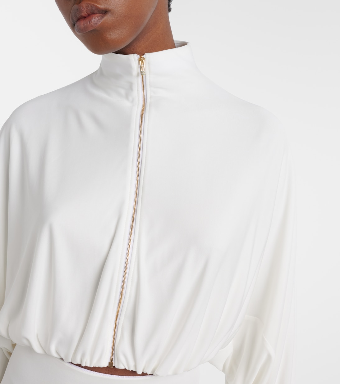 Draped mockneck jersey jacket | Alaïa
