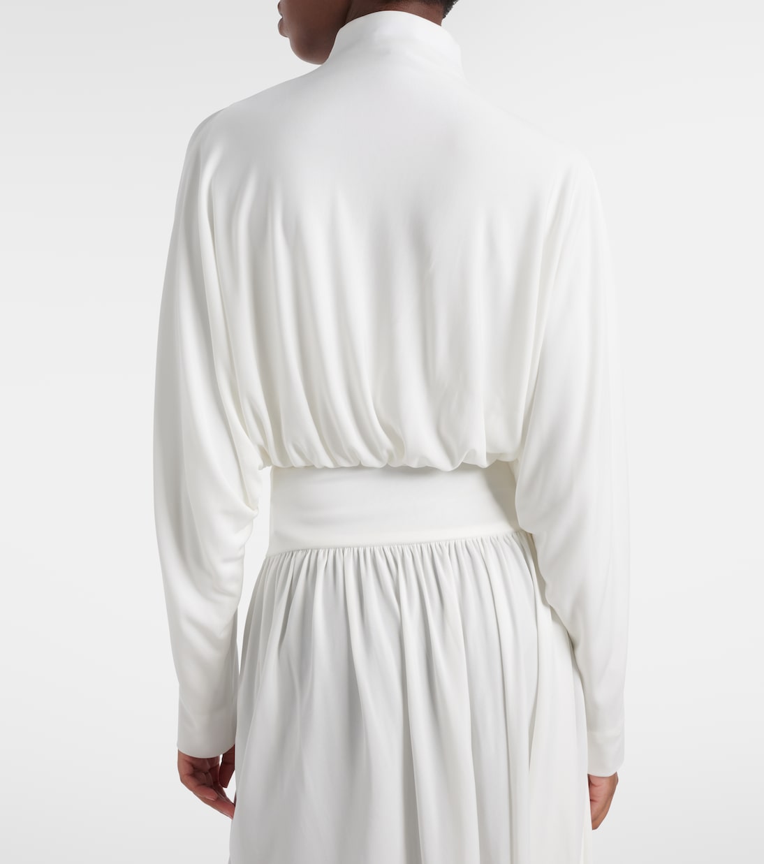 Draped mockneck jersey jacket | Alaïa