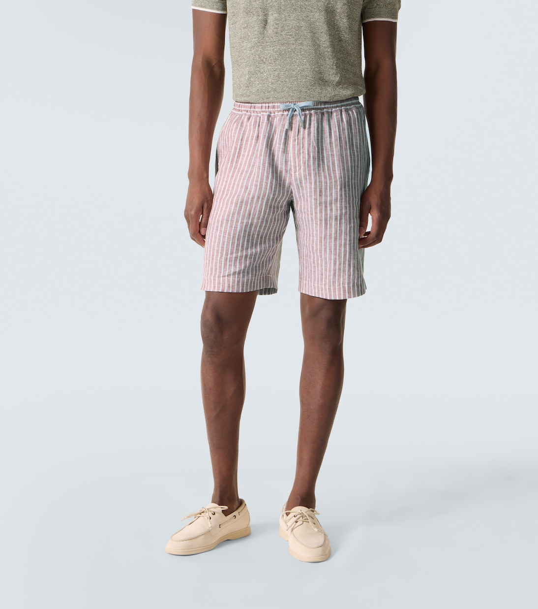 Alfa striped linen Bermuda shorts | Fedeli