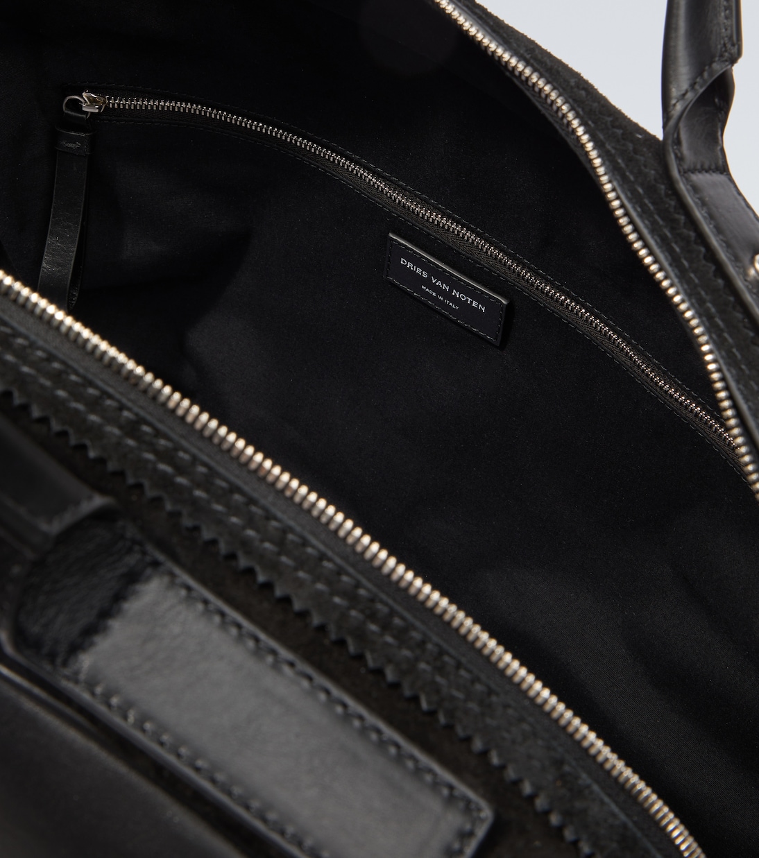 Leather-trimmed suede duffel bag | Dries Van Noten