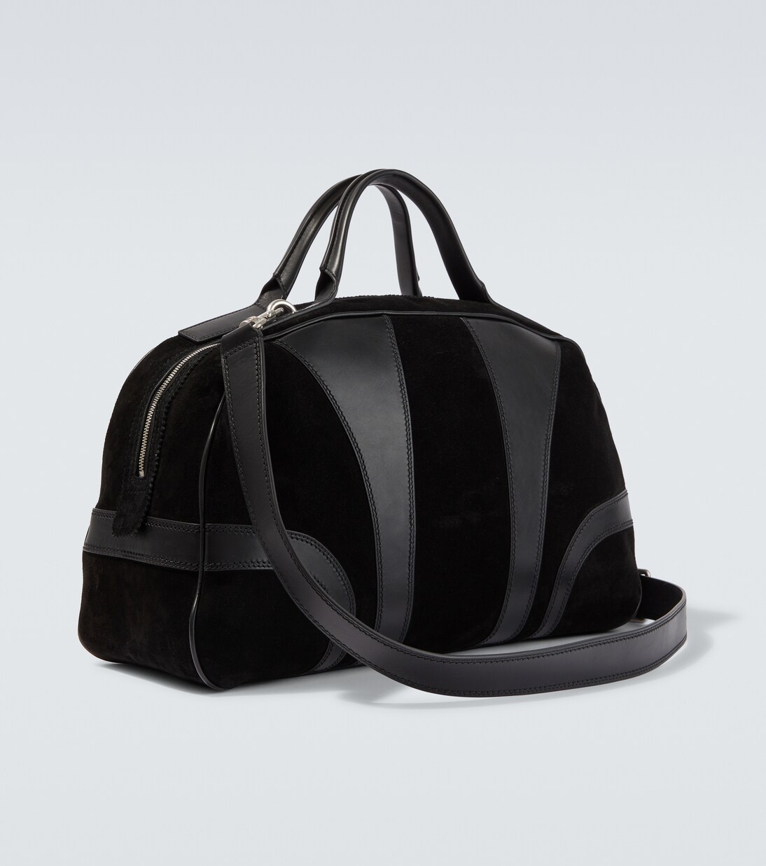 Leather-trimmed suede duffel bag | Dries Van Noten