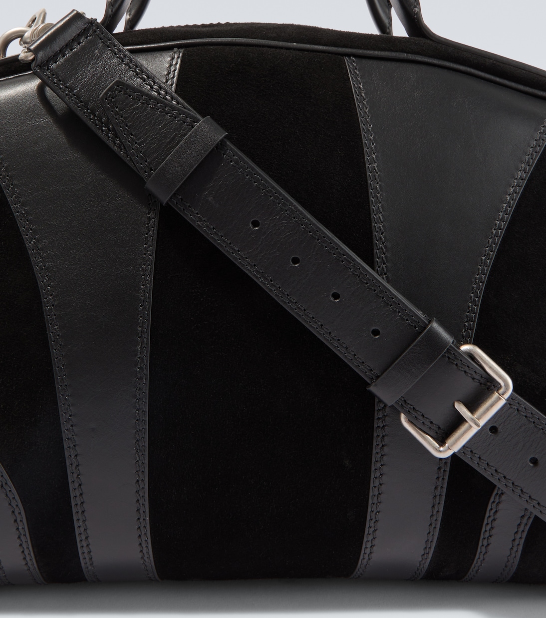 Leather-trimmed suede duffel bag | Dries Van Noten