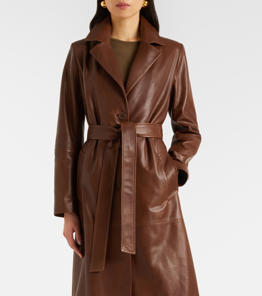 Dakota shearling-trimmed leather coat | Nour Hammour