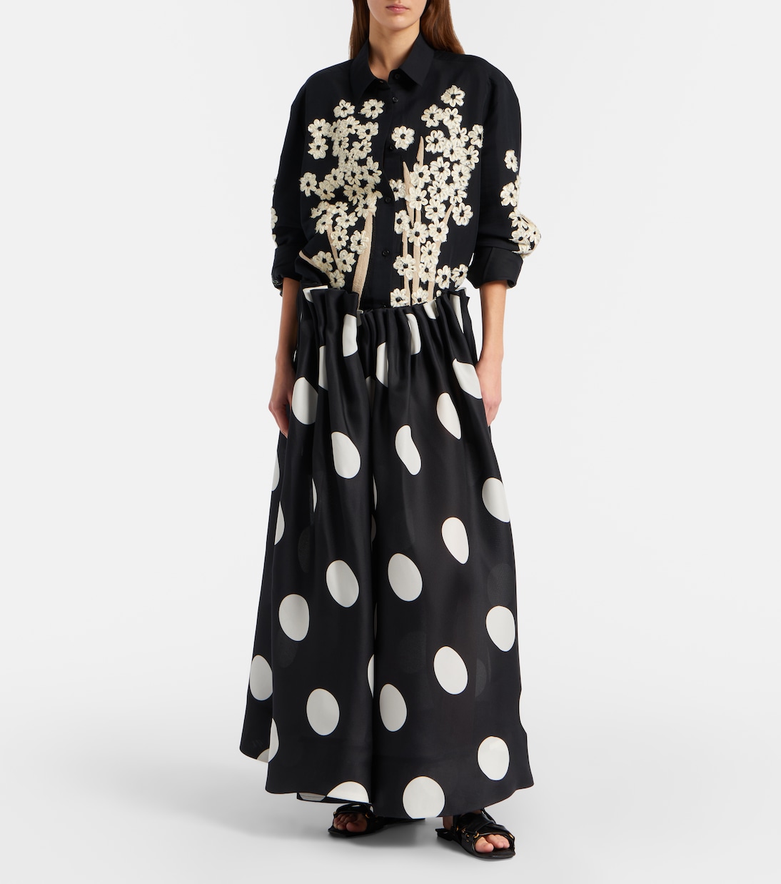Riley polka-dot silk maxi skirt | Khaite