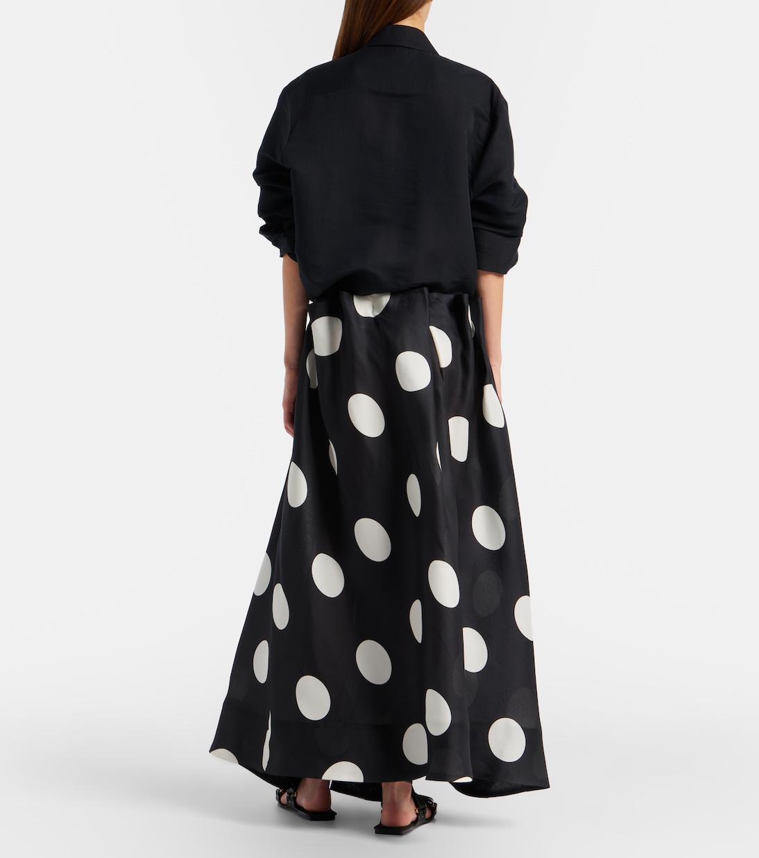 Riley polka-dot silk maxi skirt | Khaite