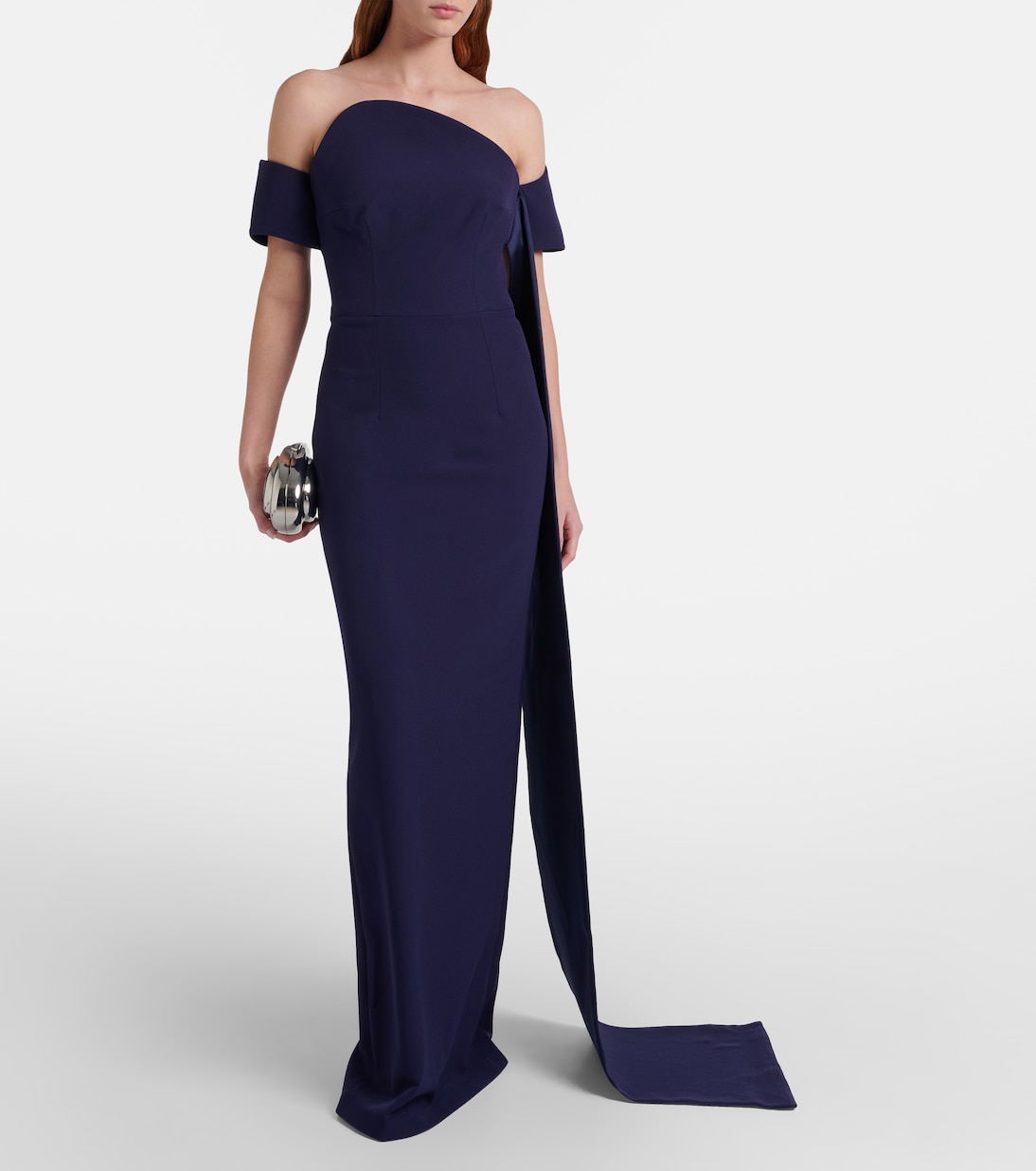 Giorgia off-shoulder crêpe gown | Safiyaa