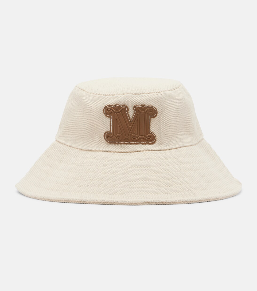 Gondola leather-trimmed canvas bucket hat  | Max Mara