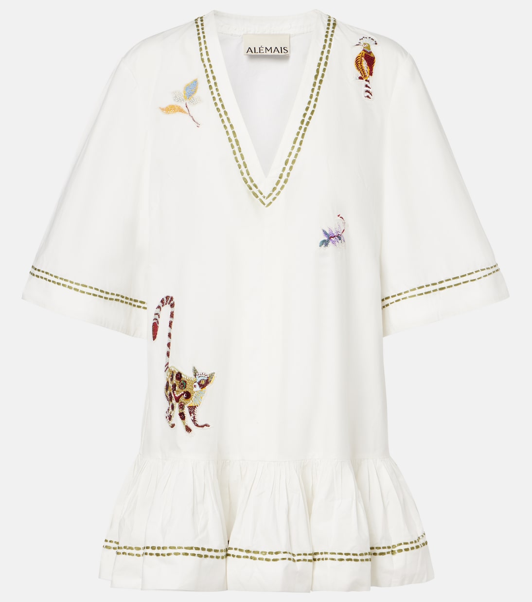 Camelia embroidered cotton minidress | Alémais