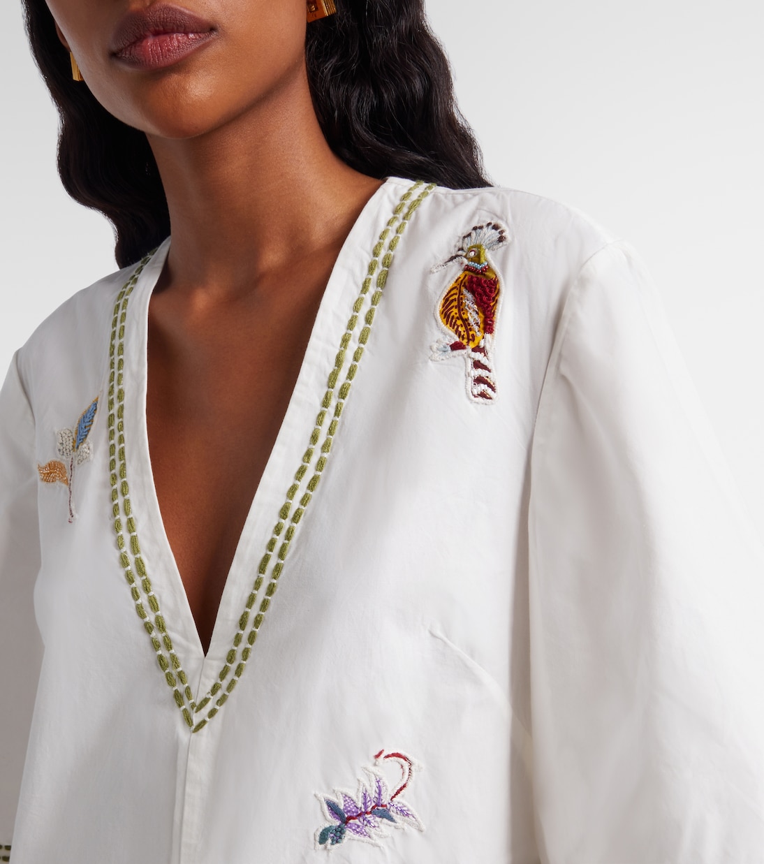 Camelia embroidered cotton minidress | Alémais