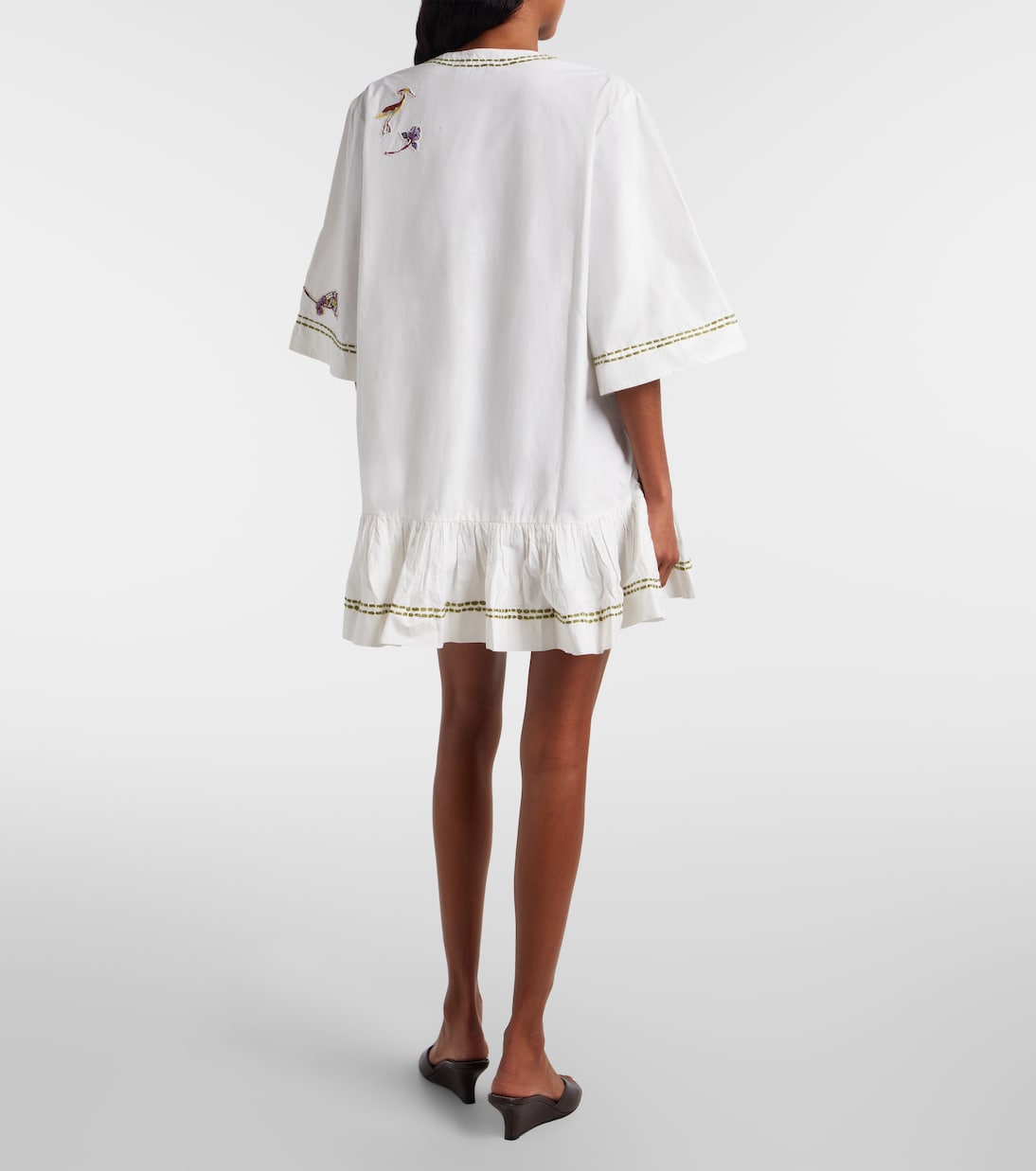 Camelia embroidered cotton minidress | Alémais