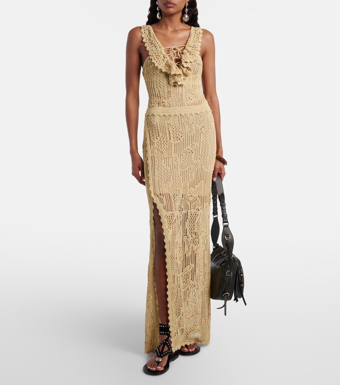 Robe longue Ornella en crochet à perles fantaisie | Isabel Marant