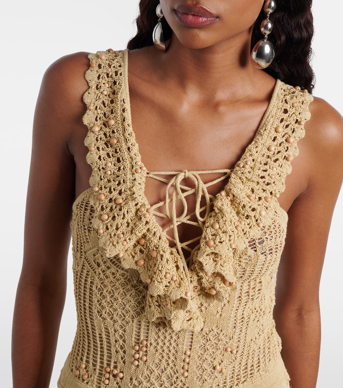 Robe longue Ornella en crochet à perles fantaisie | Isabel Marant