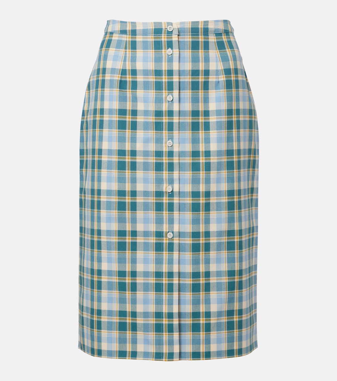 Checked cotton poplin pencil skirt | Prada