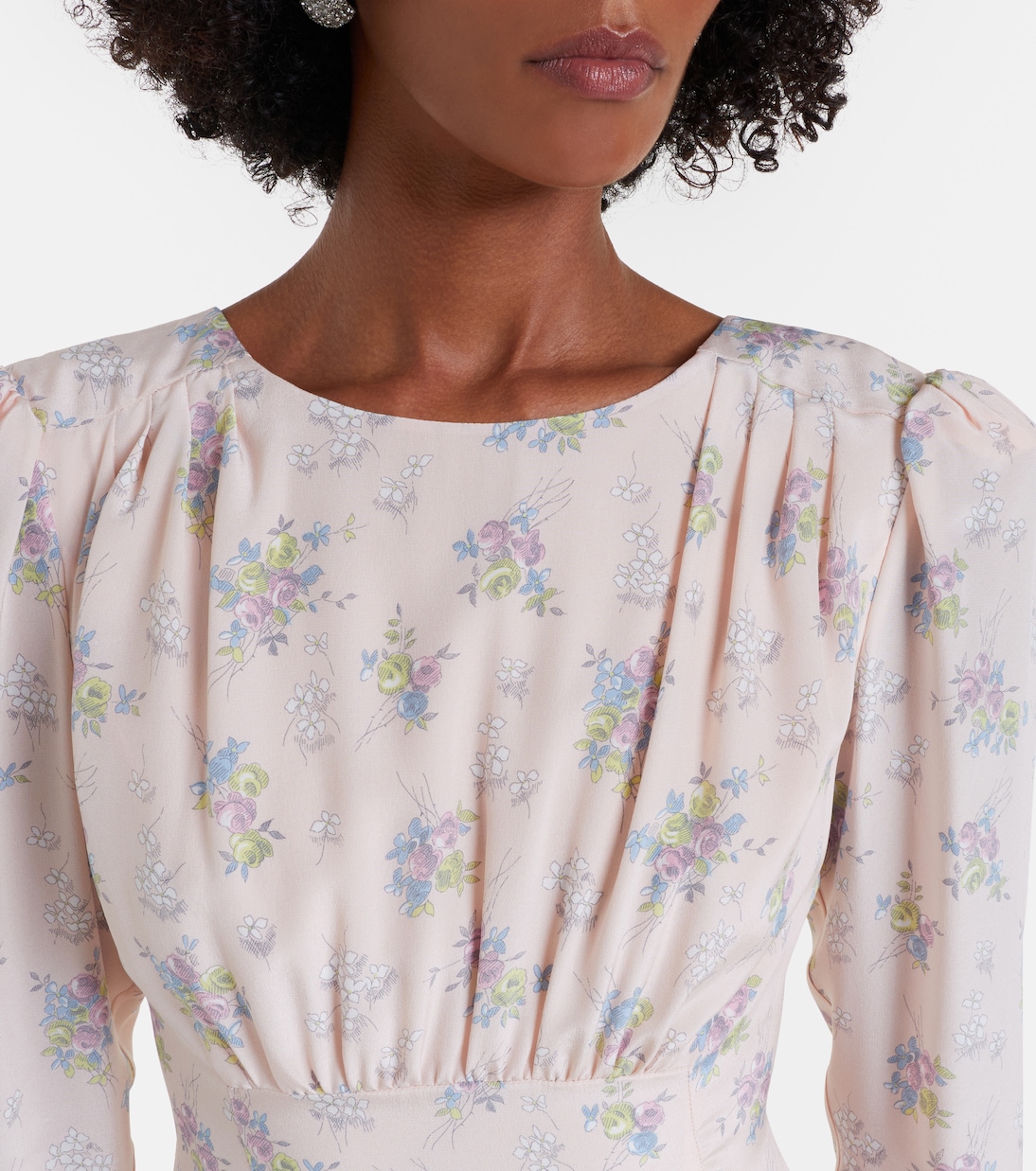 Floral open-back silk midi dress | Alessandra Rich