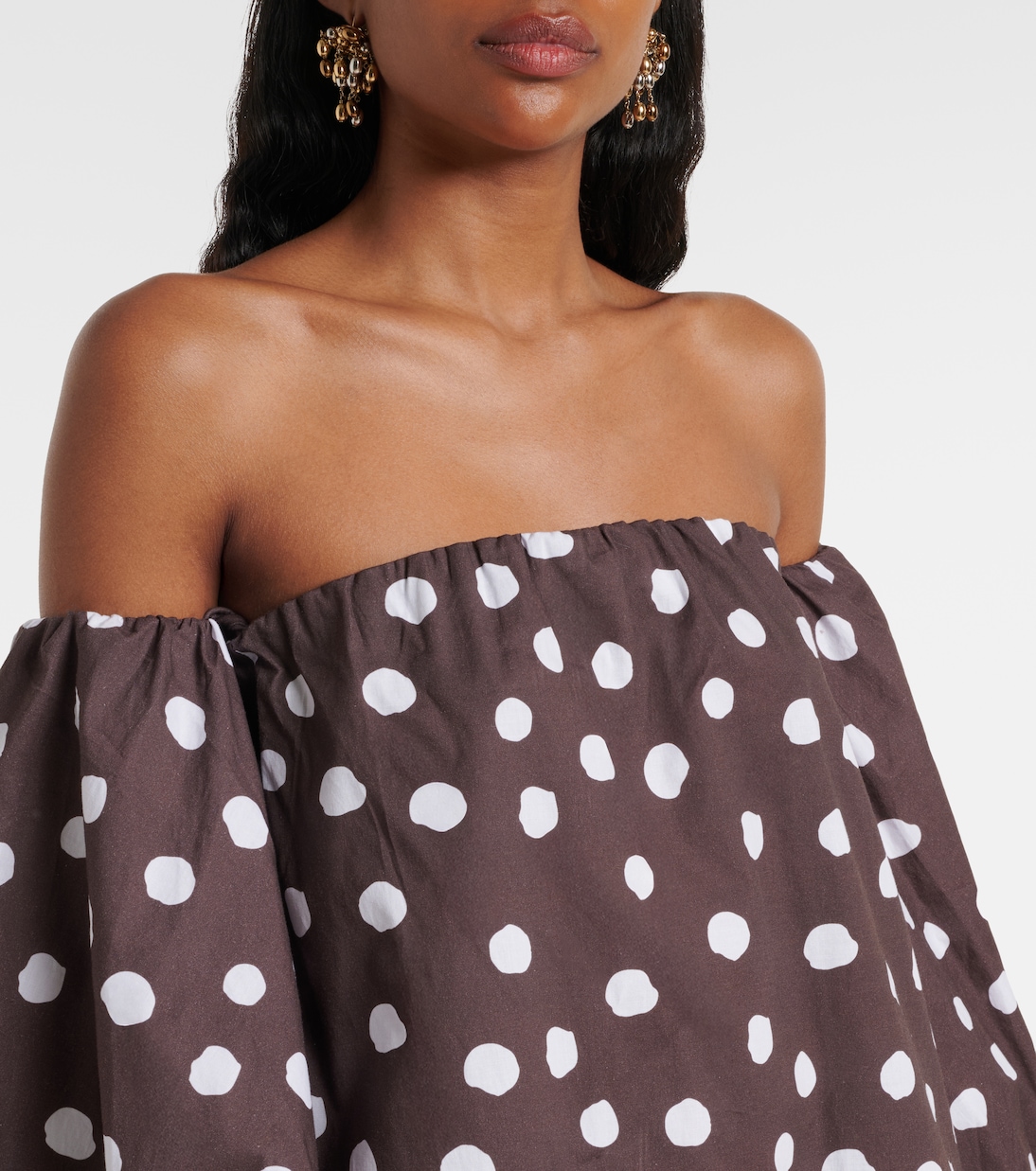 Polka-dot cotton-blend minidress | Adriana Degreas