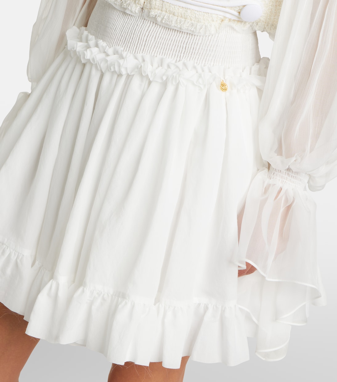 Ruffled poplin miniskirt | Balmain