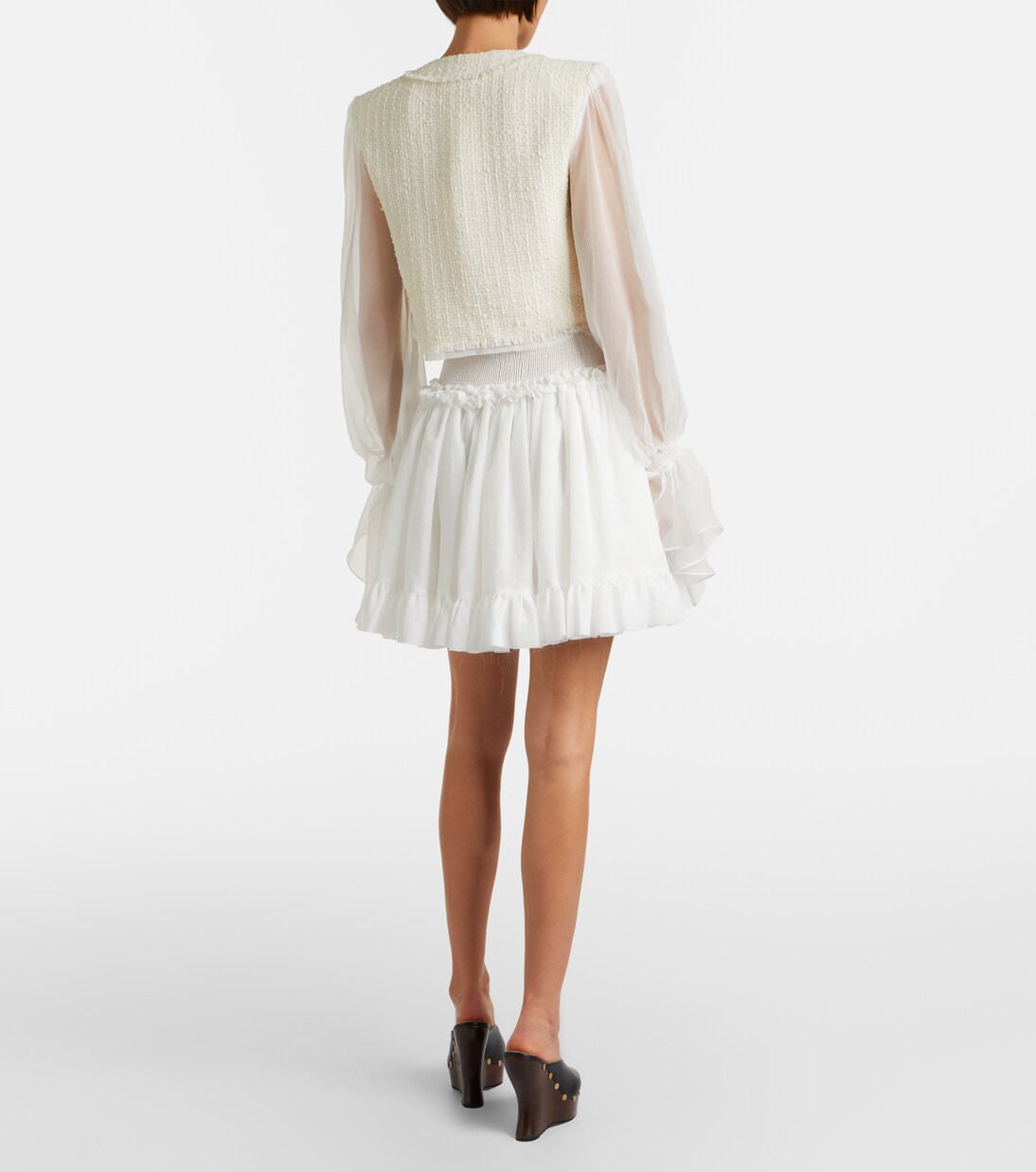 Ruffled poplin miniskirt | Balmain