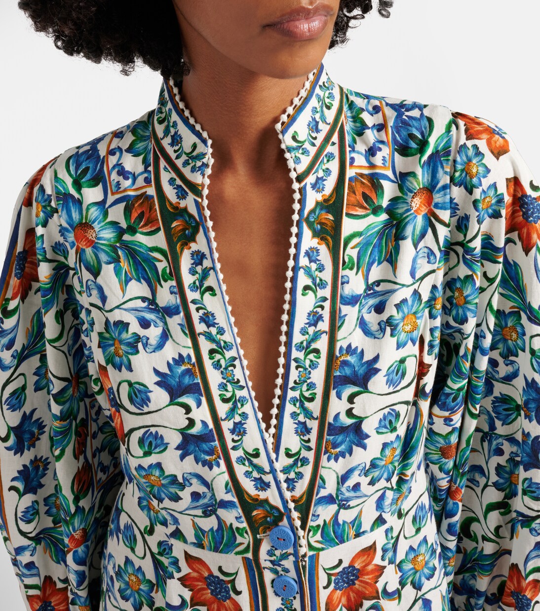 Flora Tile linen-blend maxi dress | Farm Rio