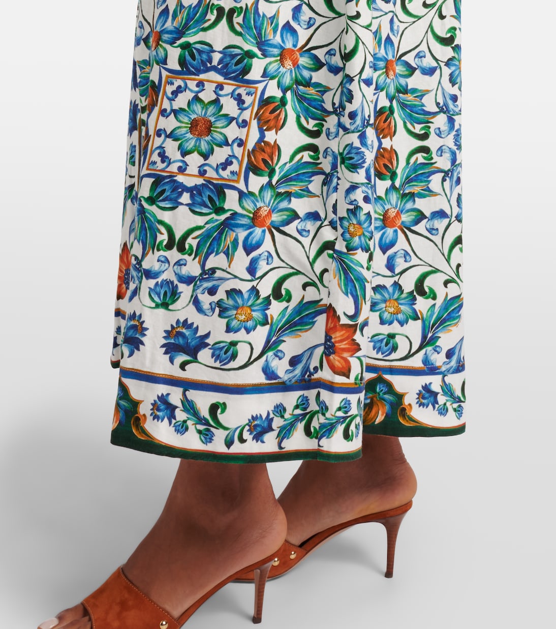 Flora Tile linen-blend maxi dress | Farm Rio