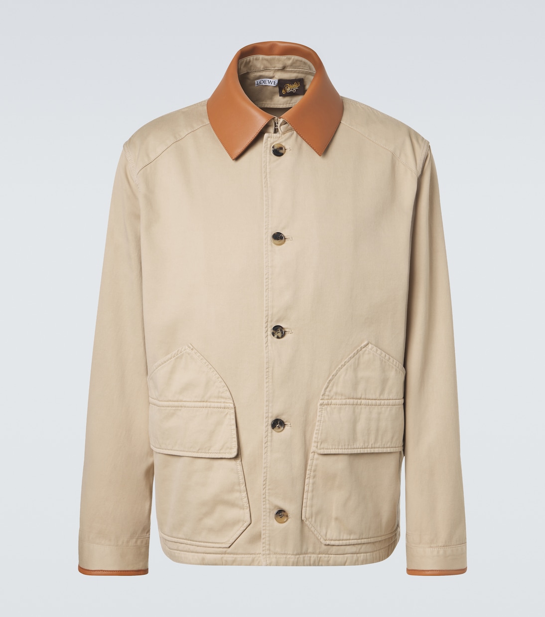 Paula's Ibiza leather-trimmed cotton jacket | Loewe