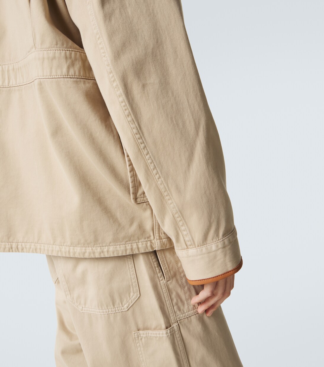 Paula's Ibiza leather-trimmed cotton jacket | Loewe